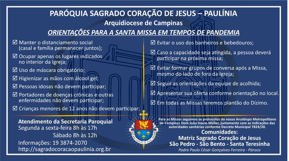 <i>Retorno das missas presenciais!    (12/08/2020)</i>